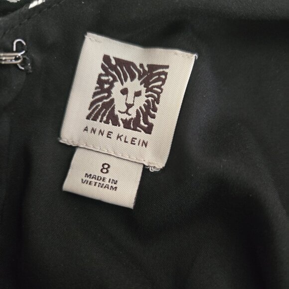 Anne Klein Black and White Polka Dot Peplum Dress Size 8 - Picture 9 of 10